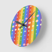HORLOGE RONDE RAINBOW DOT STRIPES (Angle)