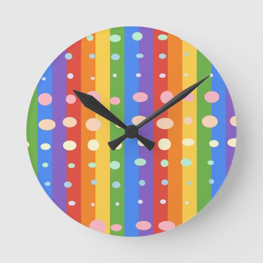 HORLOGE RONDE RAINBOW DOT STRIPES (Recto)