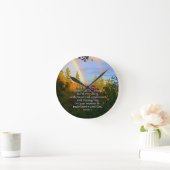 Horloge Ronde Rainbow Forest Écriture chrétienne Bible Verse (Maison)