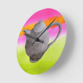 Horloge Ronde Rainbow Teapot partie thé (Angle)