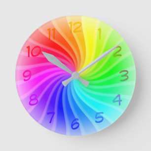 Horloge Ronde Rainbow Twirl