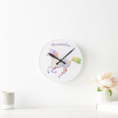 Horloge Ronde Rainbow unicorn Child's Room Personalize (Maison)