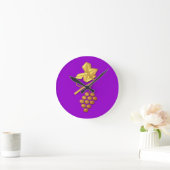 Horloge Ronde Raisins dorés "3-D" (Maison)
