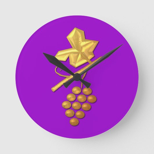 Horloge Ronde Raisins dorés "3-D" (Recto)