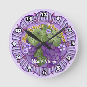 Horloge Ronde Raisins In Vino Veritas
