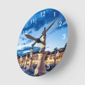 Horloge Ronde Rangée de statues illuminées à Padova (Angle)