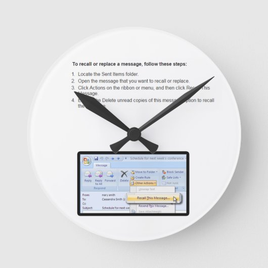 Horloge Ronde rappel (Recto)