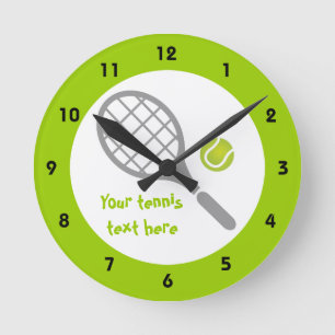 Horloge Ronde Raquette de tennis et coutume de balle