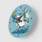 Horloge Ronde Raquette Shark Pickleball (Angle)