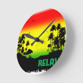 Horloge Ronde rasta de relaxation (Angle)