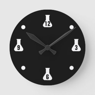 Horloge Ronde Rat noir de laboratoire