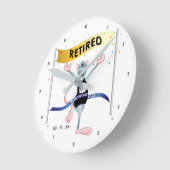 Horloge Ronde Rat Race Drôle Retraite (Angle)