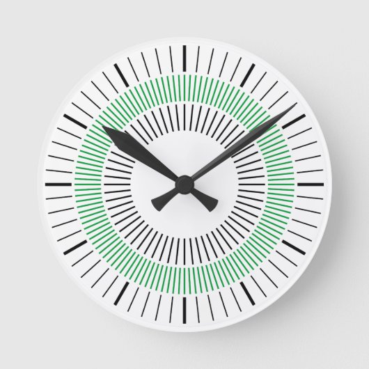 Horloge Ronde Rayons concentriques - Vert (Recto)