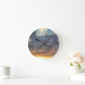 Horloge Ronde Rayons de soleil à travers les nuages orageux (Maison)