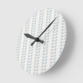 Horloge Ronde Rayure de feuille bleu clair (Angle)