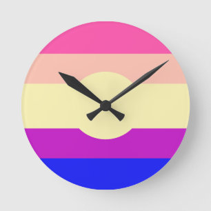 Horloge Ronde Rayures Colorées Brillantes-Été-