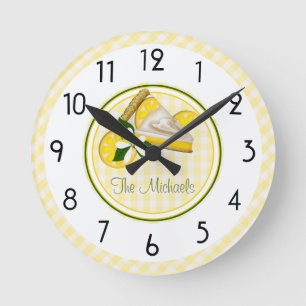 Horloge Ronde Rayures et contrôles jaunes et verts