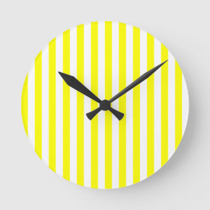 Horloge Ronde Rayures jaunes