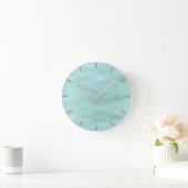 Horloge Ronde Rayures métalliques minimales turquoises de gris (Maison)