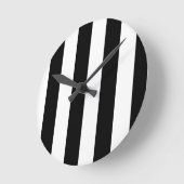 Horloge Ronde Rayures noires et blanches (Angle)