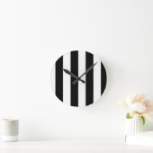 Horloge Ronde Rayures noires et blanches (Maison)
