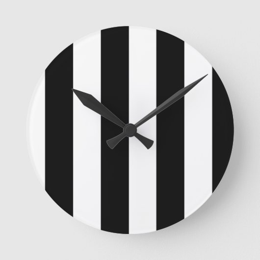 Horloge Ronde Rayures noires et blanches (Recto)