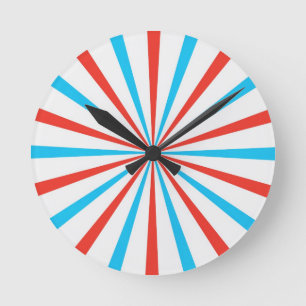 Horloge Ronde Rayures patriotiques