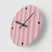 Horloge Ronde Rayures roses (Angle)
