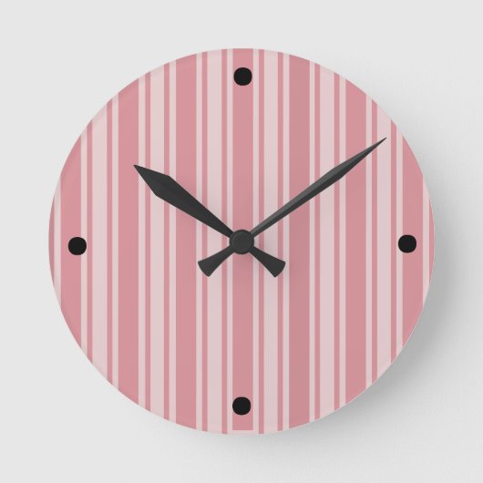 Horloge Ronde Rayures roses (Recto)