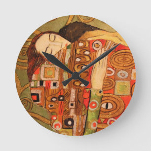 Horloge Ronde Réalisation (L'étreinte) Œuvre de Gustav Klimt