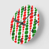 Horloge Ronde Rectangles modernes de Noël  (Angle)