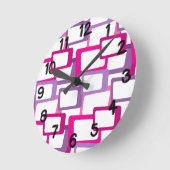 Horloge Ronde Rectangles modernes du milieu du siècle (Angle)