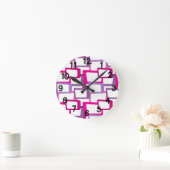 Horloge Ronde Rectangles modernes du milieu du siècle (Maison)
