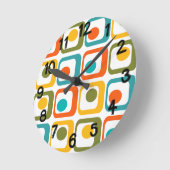 Horloge Ronde Rectangles modernes du milieu du siècle (Angle)