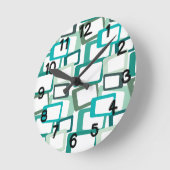 Horloge Ronde Rectangles modernes du milieu du siècle (Angle)