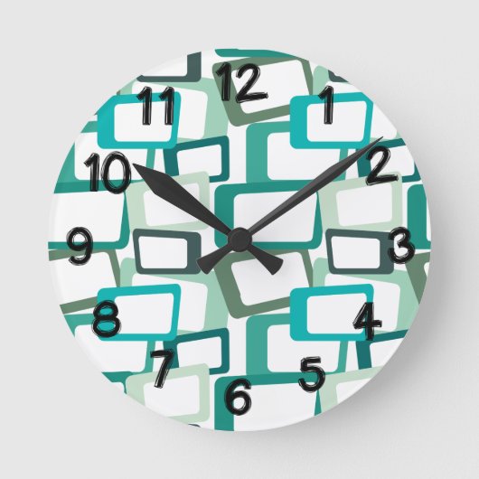 Horloge Ronde Rectangles modernes du milieu du siècle (Recto)