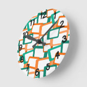 Horloge Ronde Rectangles modernes du milieu du siècle (Angle)