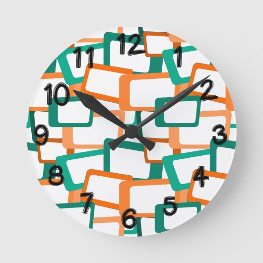 Horloge Ronde Rectangles modernes du milieu du siècle (Recto)