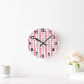 Horloge Ronde Rectangles roses modernes (Maison)