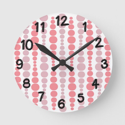 Horloge Ronde Rectangles roses modernes (Recto)