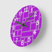 Horloge Ronde Rectangles violettes  (Angle)