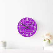 Horloge Ronde Rectangles violettes  (Maison)