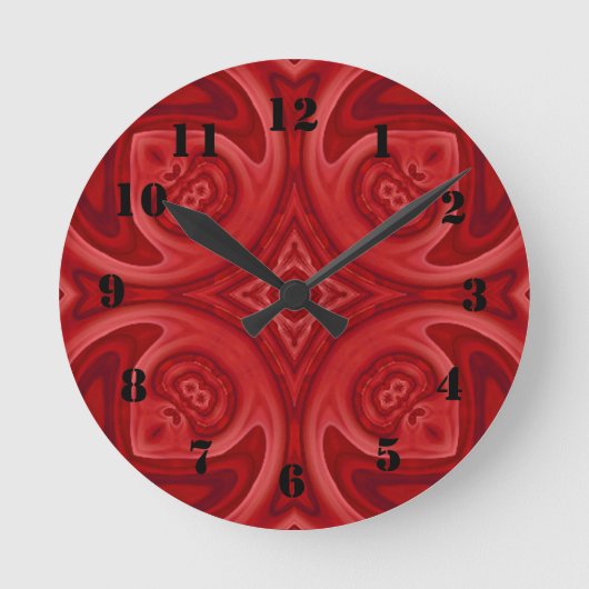 Horloge Ronde Red abstract wood pattern (Recto)