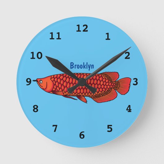 Horloge Ronde Red Arowana fish cartoon (Recto)