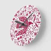 Horloge Ronde Red Bird Art (Angle)