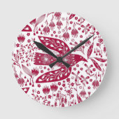Horloge Ronde Red Bird Art (Recto)