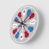 Horloge Ronde red/blue guitititar (Angle)