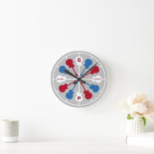 Horloge Ronde red/blue guitititar (Maison)