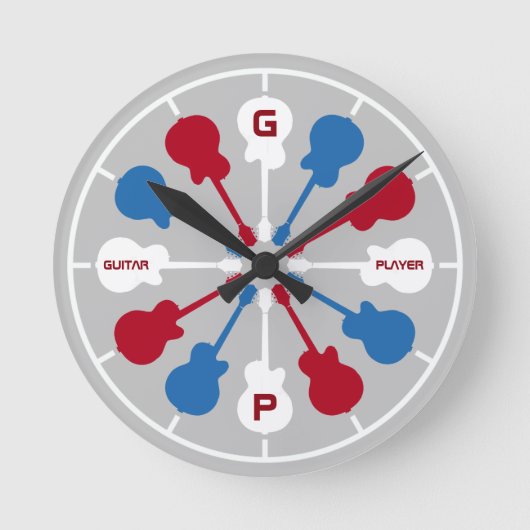 Horloge Ronde red/blue guitititar (Recto)