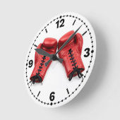 Horloge Ronde Red Boxing Gloves Wall Clock, Boxing Clock Face (Angle)